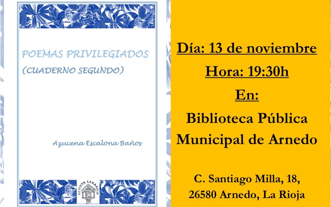 Presentación del poemario Poemas Privilegiados por su autora