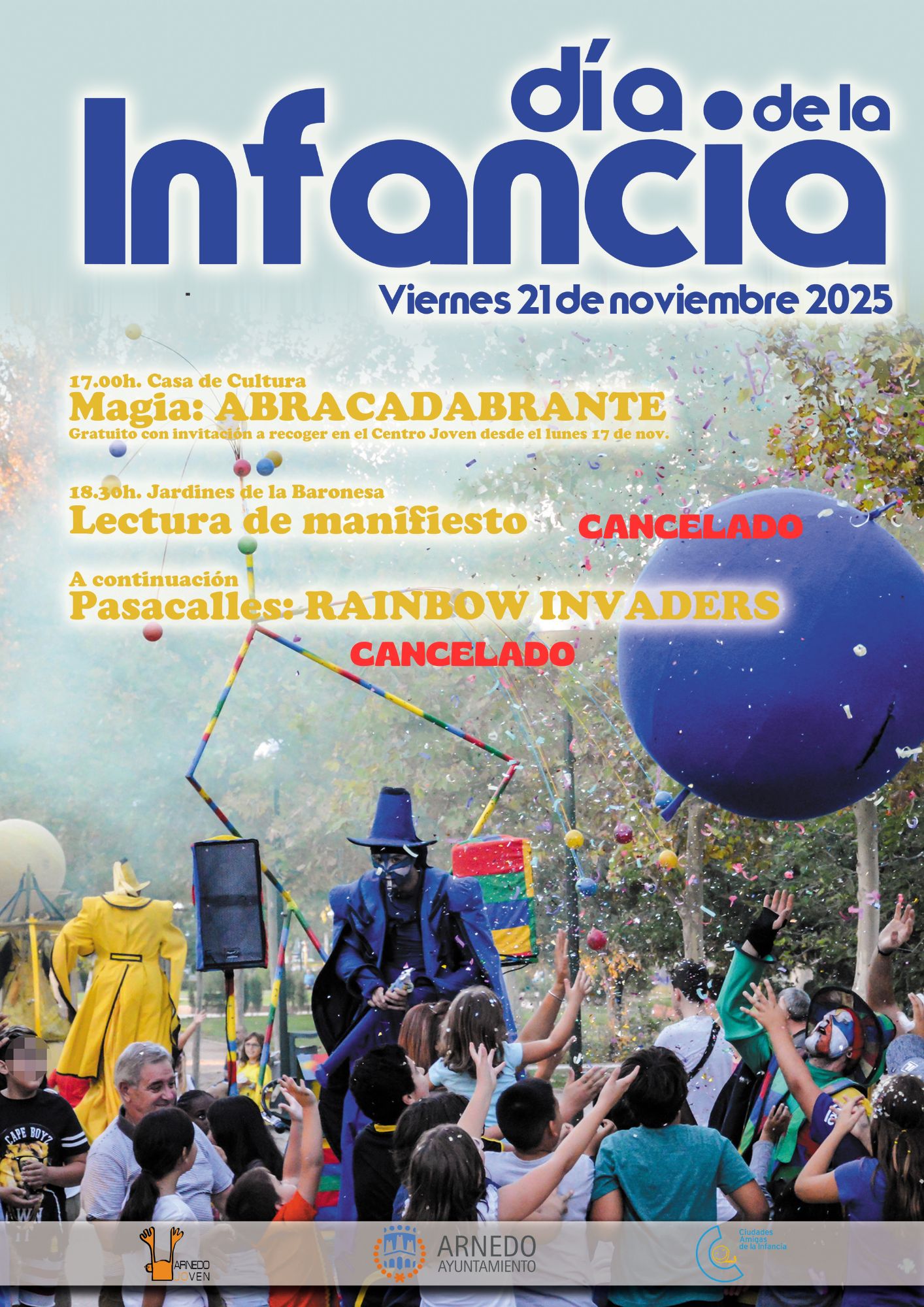 Suspensión actos de exterior programados por el Día de la Infancia