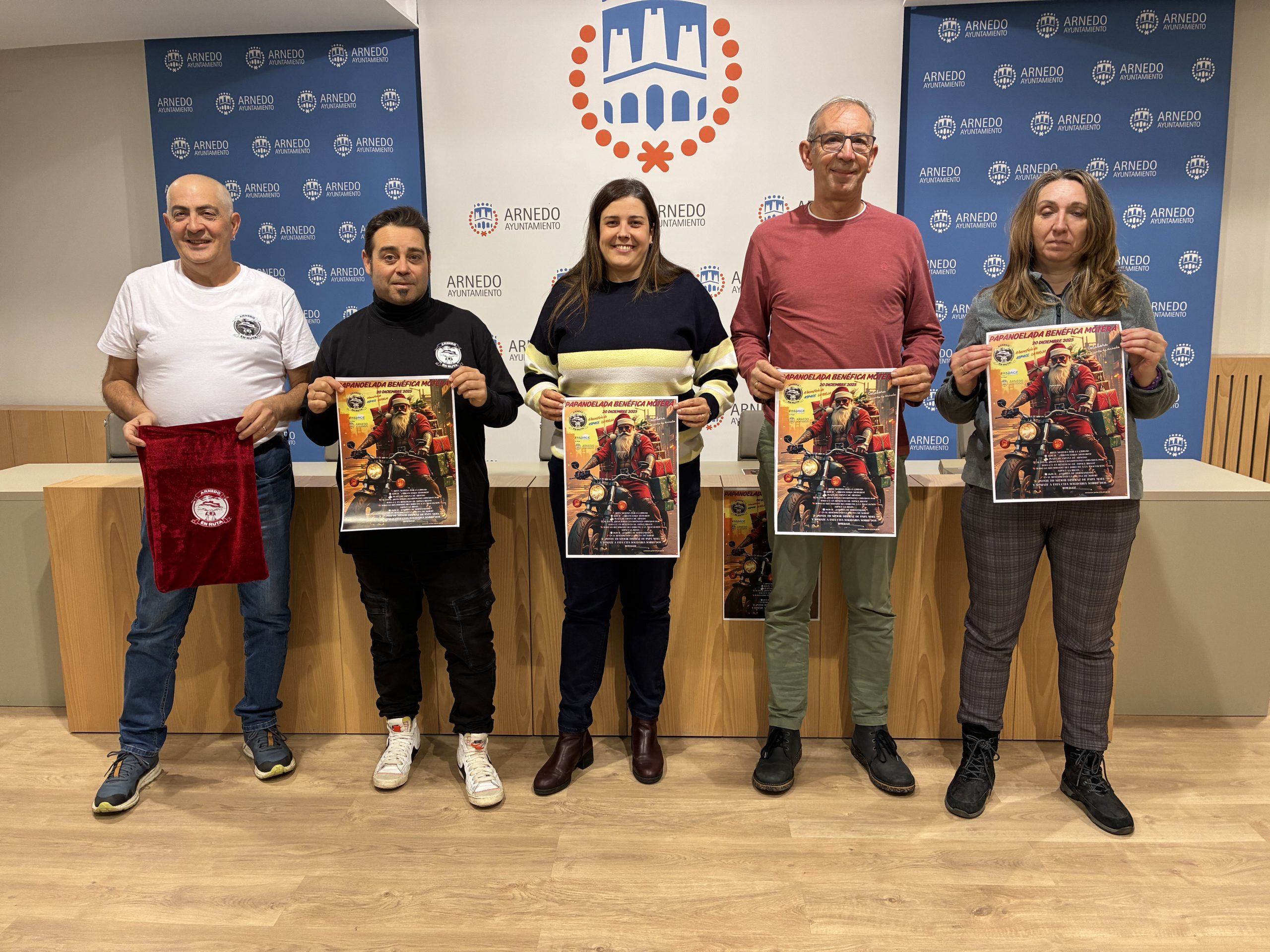 Arnedo presenta la Papanoelada Benéfica Motera 2025 a favor de ASPACE La Rioja