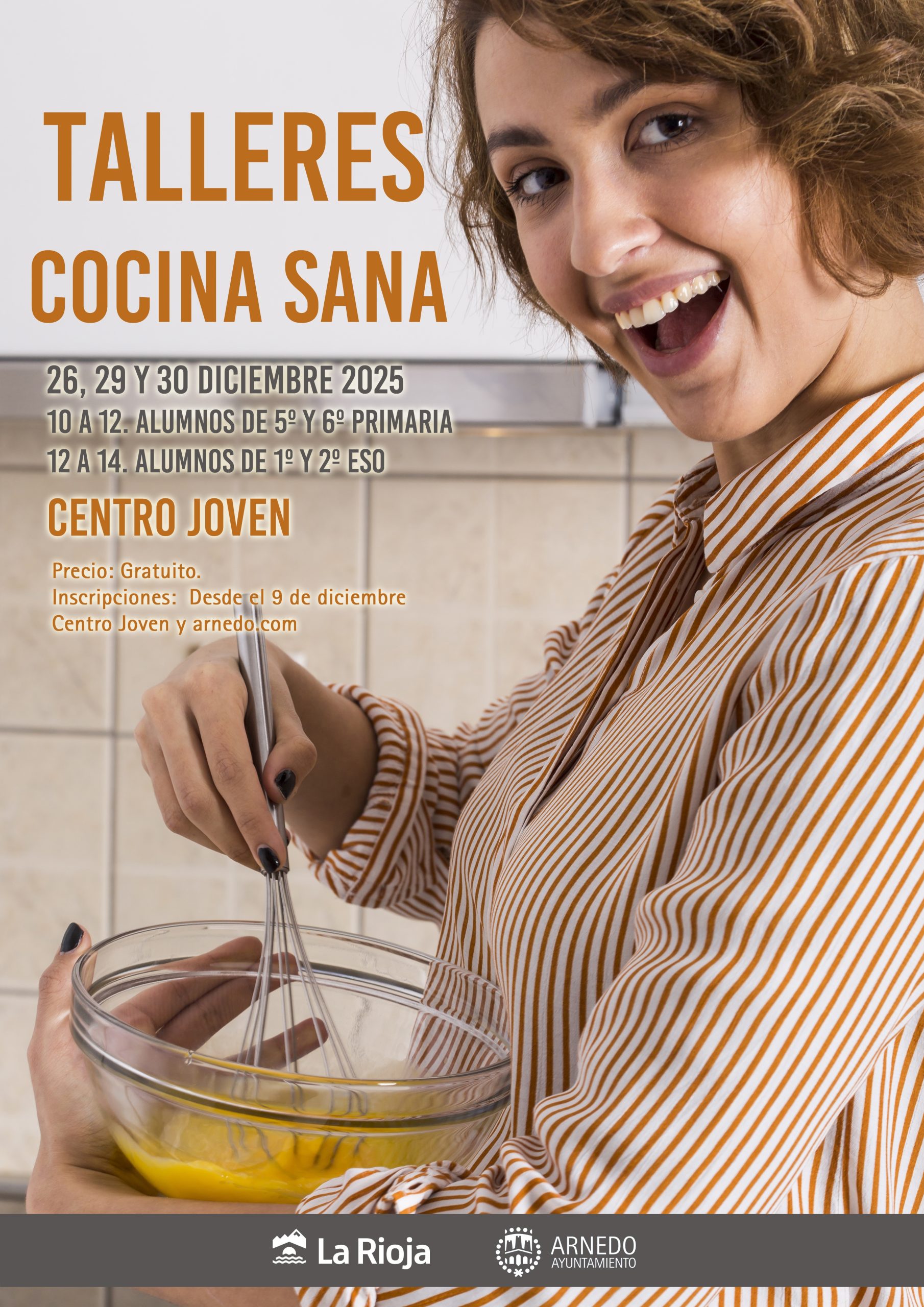 Talleres de cocina sana en Navidad en el Centro Joven