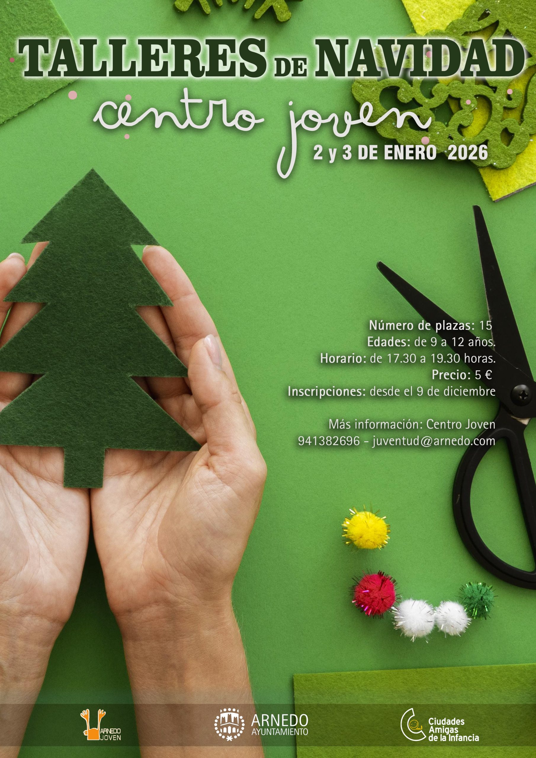 Taller de manualidades en Navidad en el Centro Joven