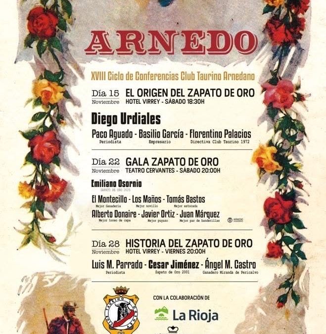 XVIII Ciclo de Conferencias Club Taurino Arnedano. Historia del Zapato de Oro