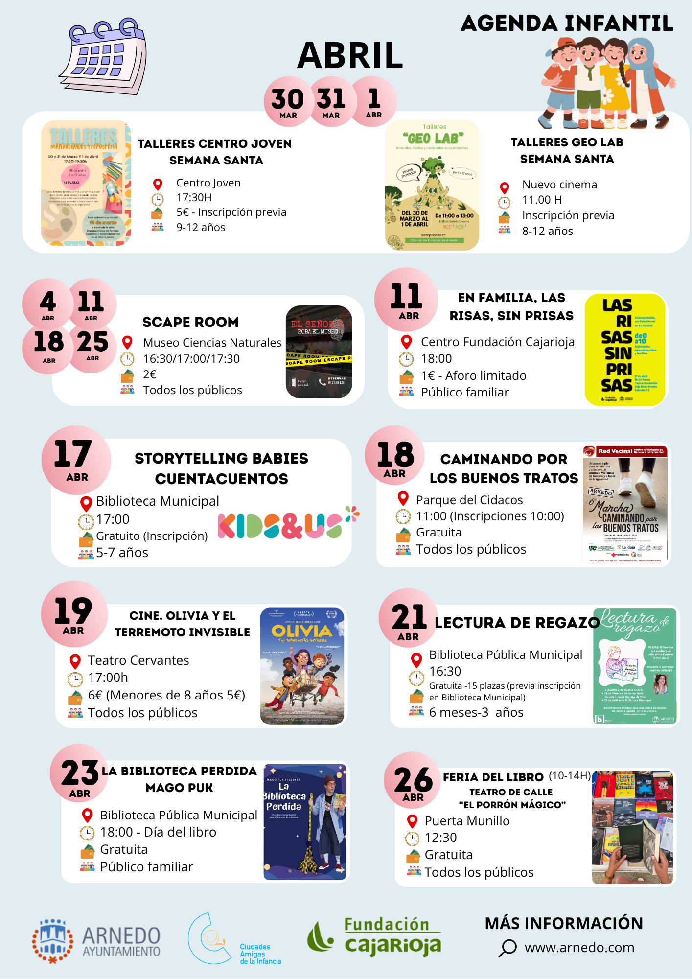 AGENDA INFANTIL ABRIL