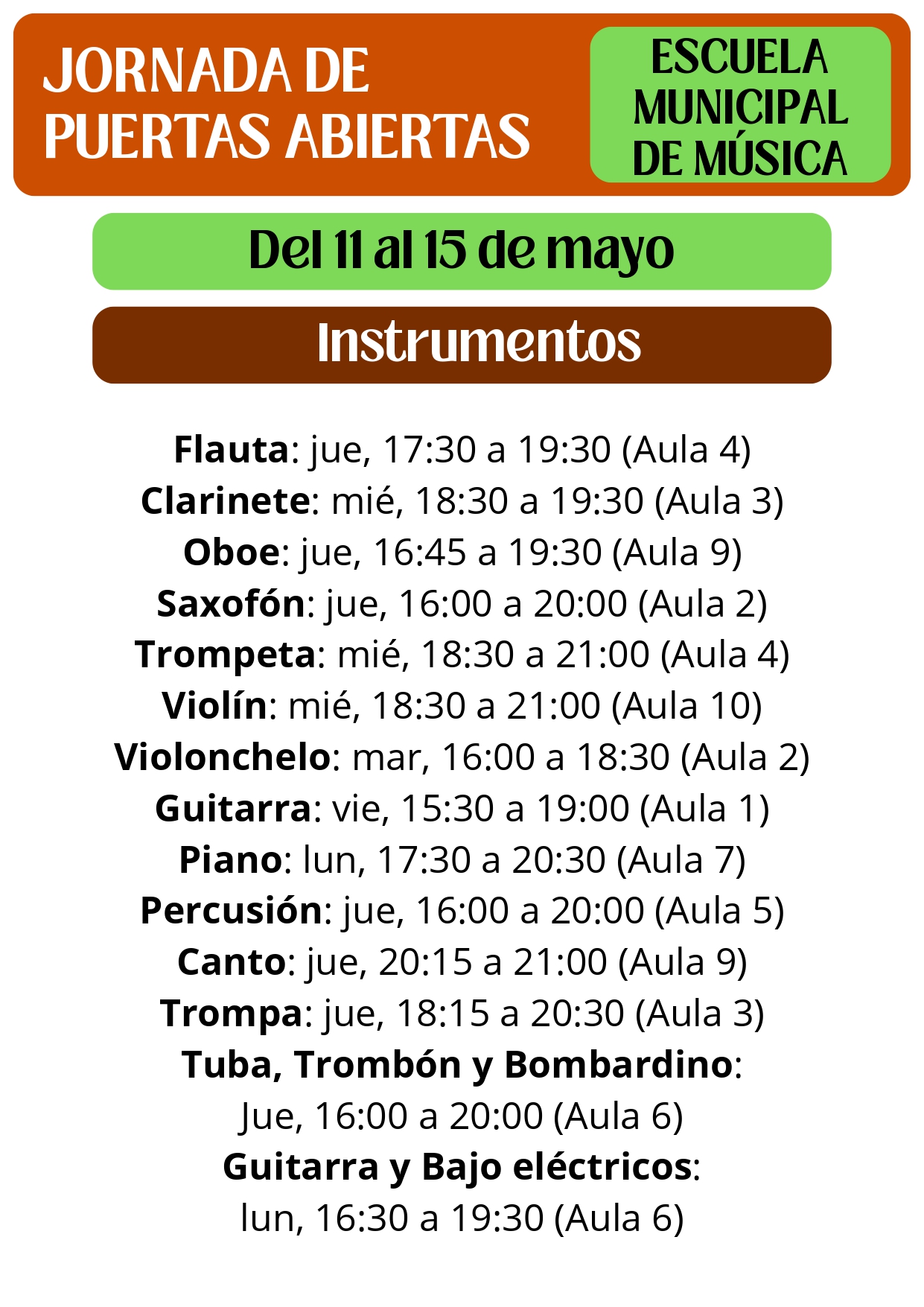 Jornada de puertas abiertas Escuela Mpal. de Música «Agustín Ruiz» de Arnedo