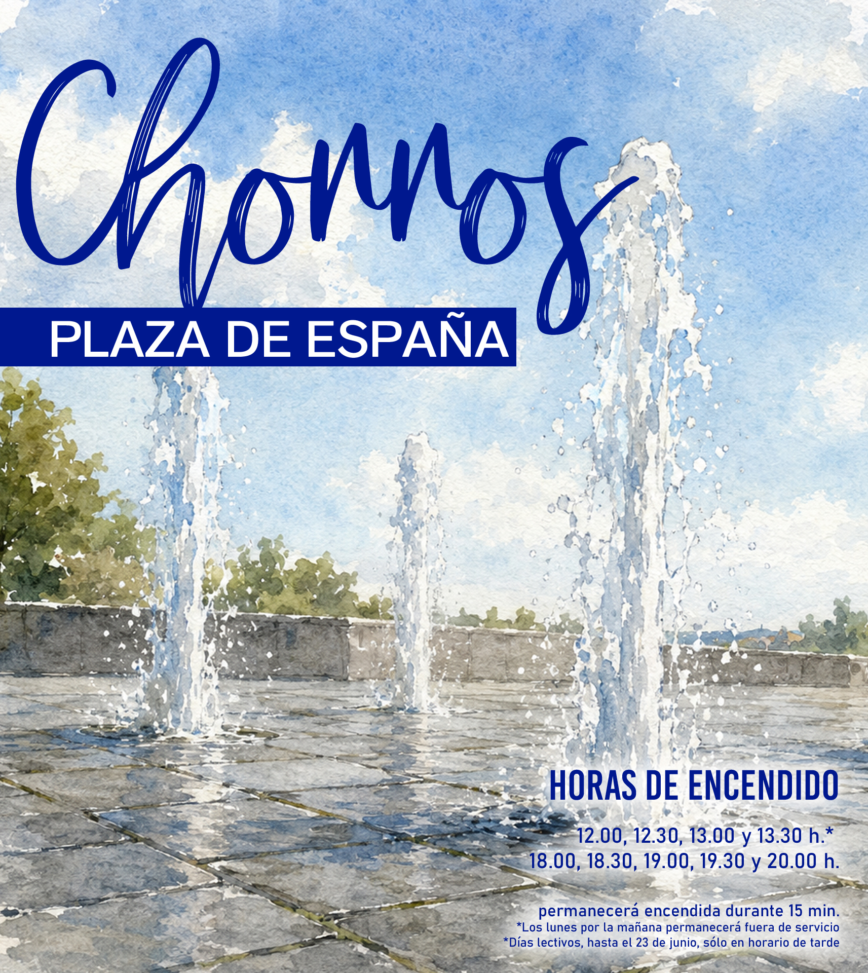 La fuente de la Plaza de España vuelve a refrescar el verano en Arnedo