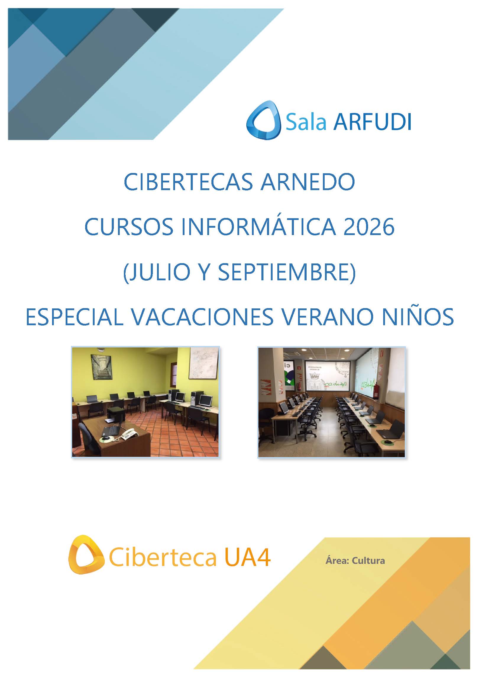 Cursos de informática julio (para niños) y septiembre 2026 Cibertecas Municipales.