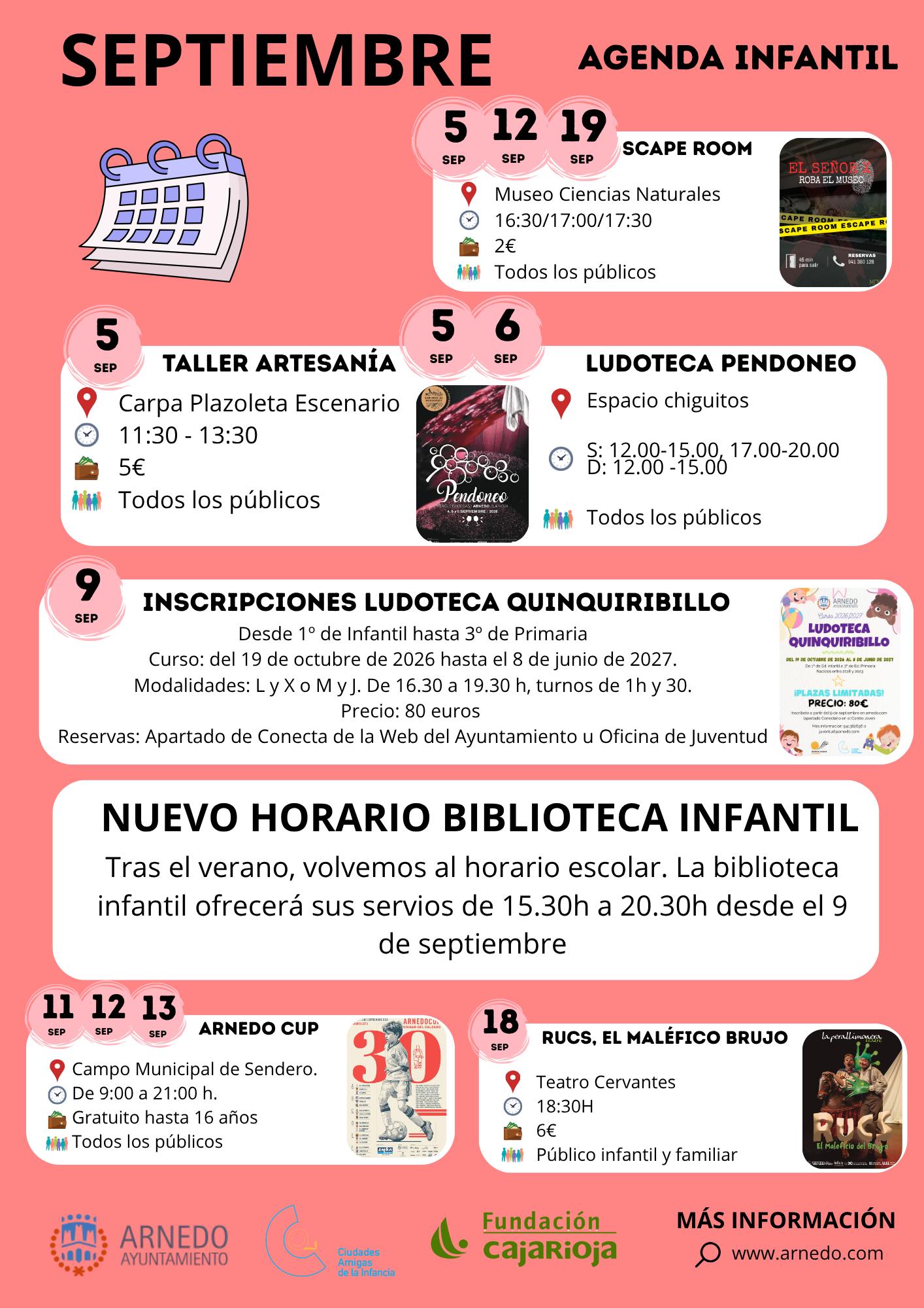 Agenda Infantil septiembre